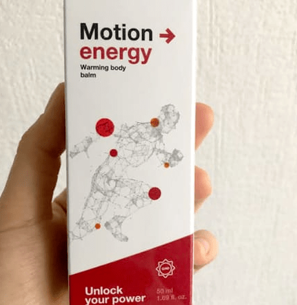 Emballage avec baume Motion Energy, photo de l'avis d'Anna